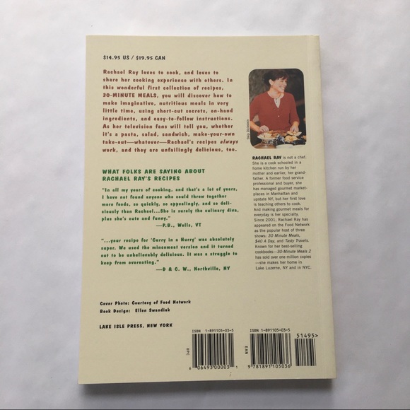 Food Network Rachael Ray 30 Minute Meals Cookbook Softcover Recipes Prepping - Picture 2 of 4